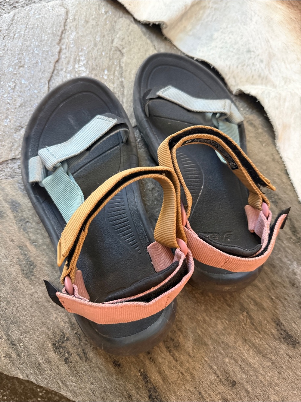 Trail Sandals with Pink & Mustard Straps